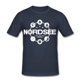 Nordsee Symbole - Männer Slim Fit T-Shirt - Navy