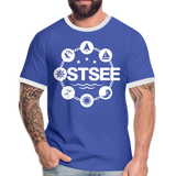 Ostsee Symbole - Männer Kontrast-T-Shirt - Blau/Weiß