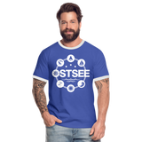 Ostsee Symbole - Männer Kontrast-T-Shirt - Blau/Weiß