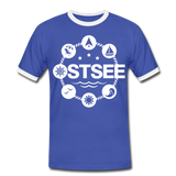 Ostsee Symbole - Männer Kontrast-T-Shirt - Blau/Weiß