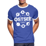 Ostsee Symbole - Männer Kontrast-T-Shirt - Blau/Weiß