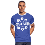 Ostsee Symbole - Männer Kontrast-T-Shirt - Blau/Weiß