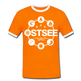 Ostsee Symbole - Männer Kontrast-T-Shirt - Orange/Weiß