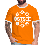 Ostsee Symbole - Männer Kontrast-T-Shirt - Orange/Weiß