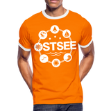 Ostsee Symbole - Männer Kontrast-T-Shirt - Orange/Weiß