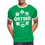 Ostsee Symbole - Männer Kontrast-T-Shirt - Kelly Green/Weiß