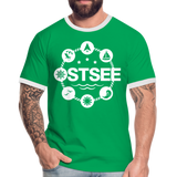 Ostsee Symbole - Männer Kontrast-T-Shirt - Kelly Green/Weiß