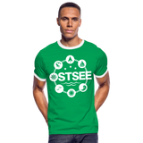 Ostsee Symbole - Männer Kontrast-T-Shirt - Kelly Green/Weiß