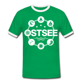 Ostsee Symbole - Männer Kontrast-T-Shirt - Kelly Green/Weiß