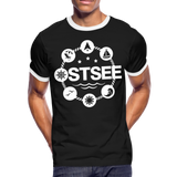 Ostsee Symbole - Männer Kontrast-T-Shirt - Schwarz/Weiß