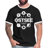 Ostsee Symbole - Männer Kontrast-T-Shirt - Schwarz/Weiß