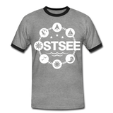 Ostsee Symbole - Männer Kontrast-T-Shirt - Grau meliert/Schwarz