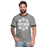 Ostsee Symbole - Männer Kontrast-T-Shirt - Grau meliert/Schwarz