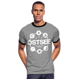 Ostsee Symbole - Männer Kontrast-T-Shirt - Grau meliert/Schwarz