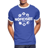 Nordsee Symbole - Männer Kontrast-T-Shirt - Blau/Weiß