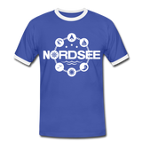 Nordsee Symbole - Männer Kontrast-T-Shirt - Blau/Weiß