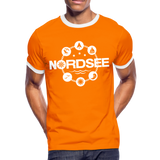 Nordsee Symbole - Männer Kontrast-T-Shirt - Orange/Weiß