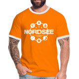 Nordsee Symbole - Männer Kontrast-T-Shirt - Orange/Weiß