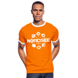 Nordsee Symbole - Männer Kontrast-T-Shirt - Orange/Weiß