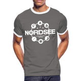 Nordsee Symbole - Männer Kontrast-T-Shirt - Dunkelgrau/Weiß