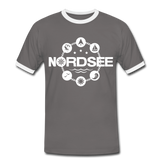 Nordsee Symbole - Männer Kontrast-T-Shirt - Dunkelgrau/Weiß