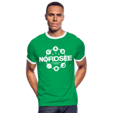 Nordsee Symbole - Männer Kontrast-T-Shirt - Kelly Green/Weiß