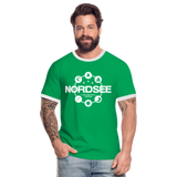 Nordsee Symbole - Männer Kontrast-T-Shirt - Kelly Green/Weiß