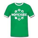 Nordsee Symbole - Männer Kontrast-T-Shirt - Kelly Green/Weiß