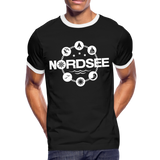 Nordsee Symbole - Männer Kontrast-T-Shirt - Schwarz/Weiß