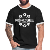 Nordsee Symbole - Männer Kontrast-T-Shirt - Schwarz/Weiß