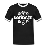 Nordsee Symbole - Männer Kontrast-T-Shirt - Schwarz/Weiß