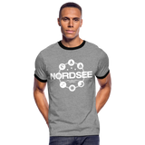 Nordsee Symbole - Männer Kontrast-T-Shirt - Grau meliert/Schwarz