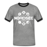 Nordsee Symbole - Männer Kontrast-T-Shirt - Grau meliert/Schwarz