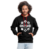 Ostsee Symbole - Männer Kontrast-Hoodie - Schwarz/Rot