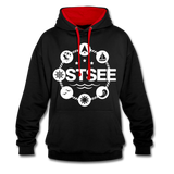 Ostsee Symbole - Männer Kontrast-Hoodie - Schwarz/Rot