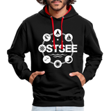 Ostsee Symbole - Männer Kontrast-Hoodie - Schwarz/Rot