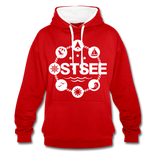 Ostsee Symbole - Männer Kontrast-Hoodie - Rot/Weiß