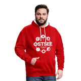 Ostsee Symbole - Männer Kontrast-Hoodie - Rot/Weiß