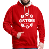 Ostsee Symbole - Männer Kontrast-Hoodie - Rot/Weiß