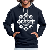 Ostsee Symbole - Männer Kontrast-Hoodie - Navy/Grau meliert