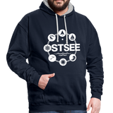 Ostsee Symbole - Männer Kontrast-Hoodie - Navy/Grau meliert