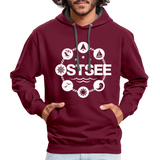 Ostsee Symbole - Männer Kontrast-Hoodie - Weinrot/Anthrazit