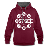 Ostsee Symbole - Männer Kontrast-Hoodie - Weinrot/Anthrazit