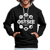 Ostsee Symbole - Männer Kontrast-Hoodie - Schwarz/Grau meliert