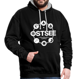 Ostsee Symbole - Männer Kontrast-Hoodie - Schwarz/Grau meliert