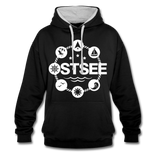 Ostsee Symbole - Männer Kontrast-Hoodie - Schwarz/Grau meliert