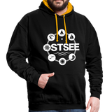 Ostsee Symbole - Männer Kontrast-Hoodie - Schwarz/Gold