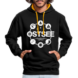 Ostsee Symbole - Männer Kontrast-Hoodie - Schwarz/Gold