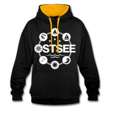 Ostsee Symbole - Männer Kontrast-Hoodie - Schwarz/Gold