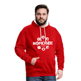 Nordsee Symbole - Männer Kontrast-Hoodie - Rot/Weiß